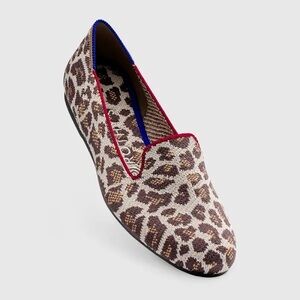 Rothy's The Loafer in Mocha Spot Leopard Animal Print Women 9 Slip On Flat